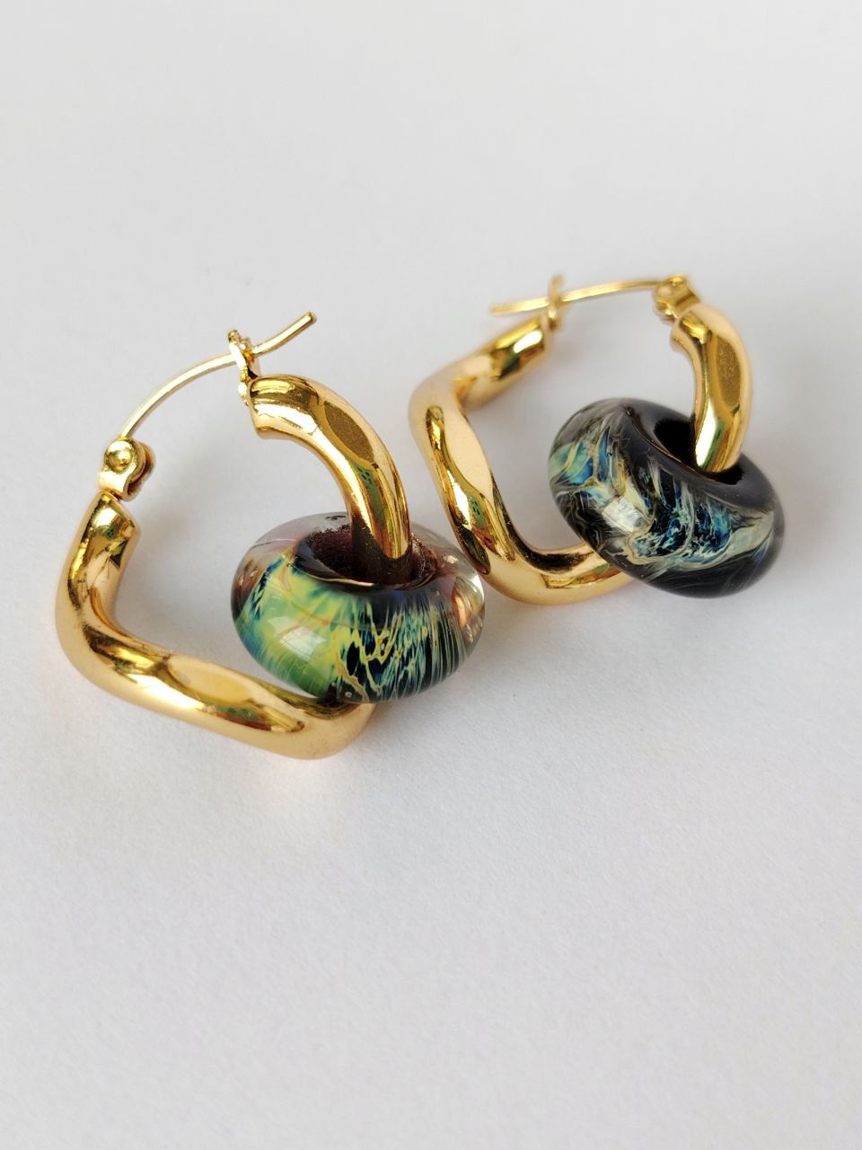 Earrings "Argent" — Handcrafted realistic glass jewelry collection.