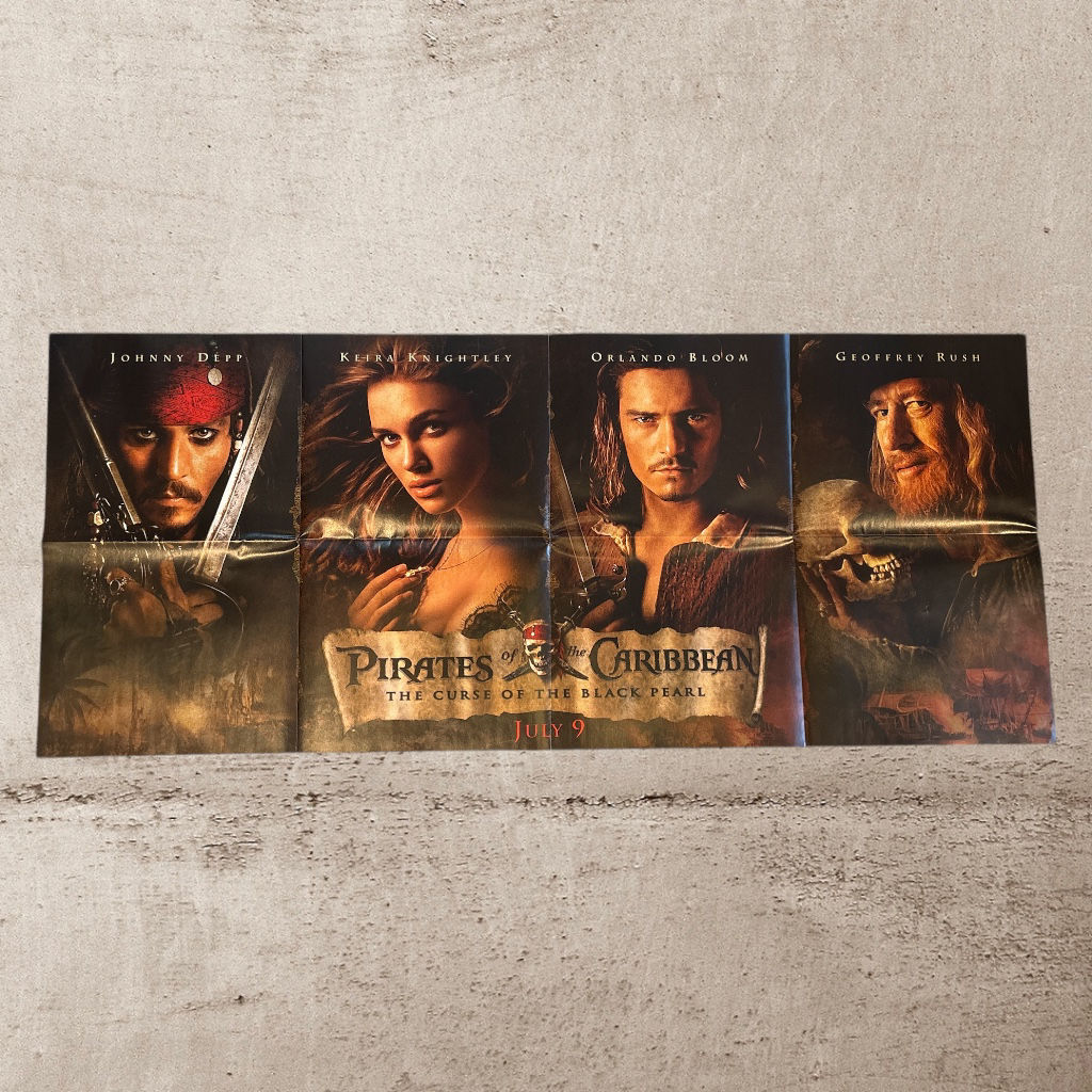 Large 2003 Pirates Of The Caribbean - Curse Of The Black Pearl Fold-out Poster!