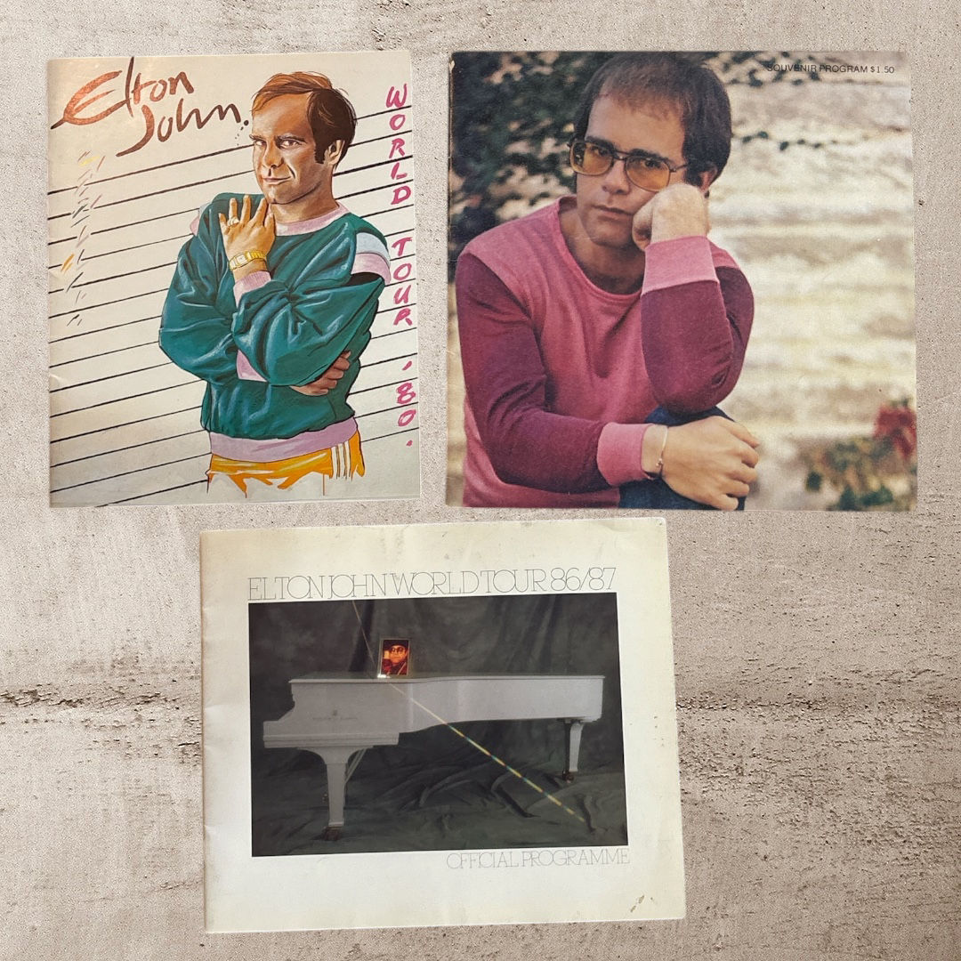 1980s Elton John Original Concert Book Lot - Set of 3