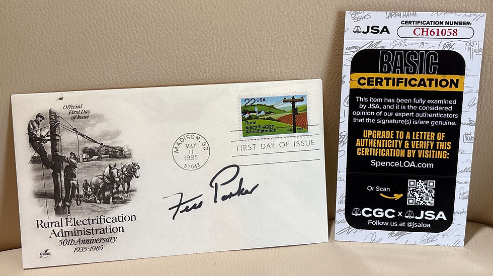 Thumbnail: Fess Parker Signed Envelope JSA COA – Davy Crockett Autograph