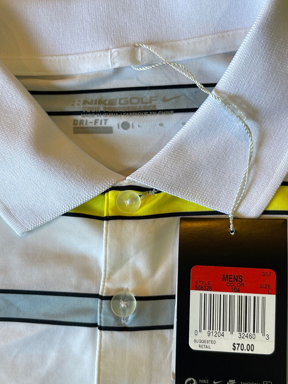 Thumbnail: Nike Dri-Fit Color-Stripe Golf Shirt - Men's Large