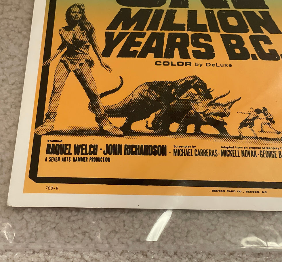 Thumbnail: Vintage Raquel Welch 'One Million Years B.C.' 14x22" Benton Window Card!