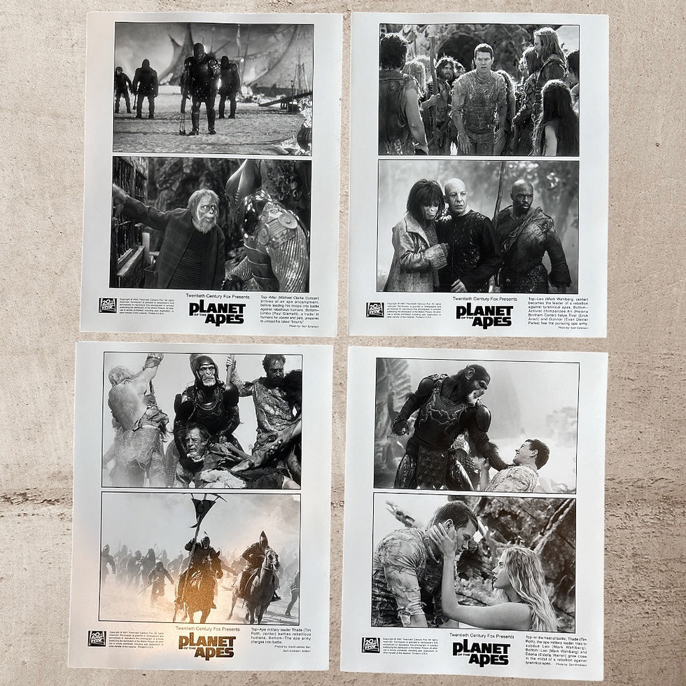 Thumbnail: Original 2001 Planet of the Apes Press Kit 4 B&W Photos – 20th Century Fox Promo