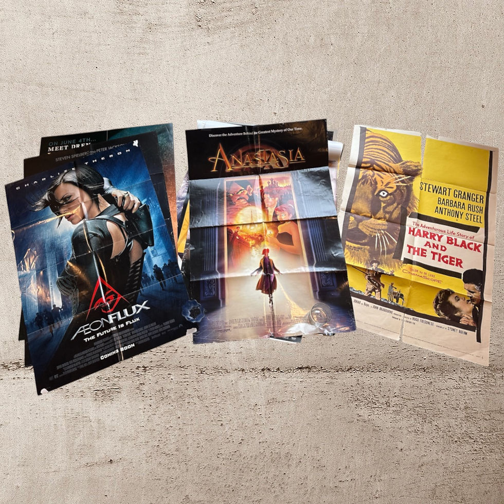 Thumbnail: Lot of 21 Full‑Size Movie Posters • Mixed Genres • Damaged • Decor/Craft Bundle