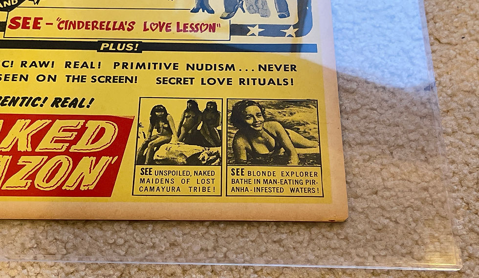 Thumbnail: Original 1953 Betty Paige 'STRIPORAMA' Adult Film 14x22" Window Card!