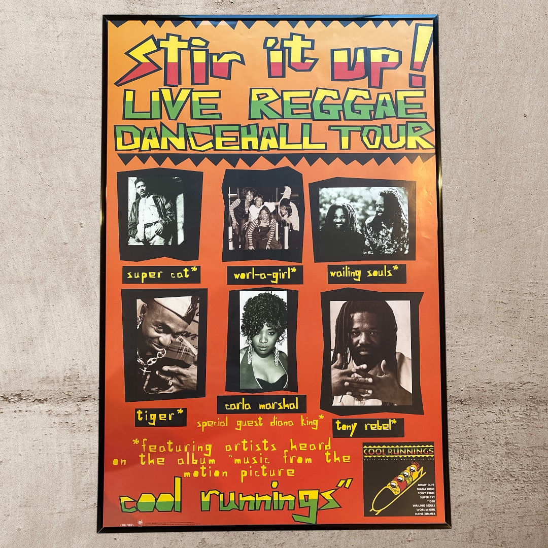 Original 1994 Stir It Up Reggae Dancehall COOL RUNNINGS 24x36 Framed Poster!