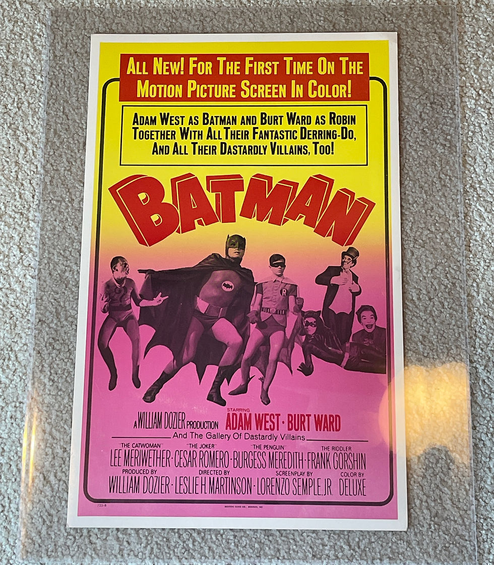 Thumbnail: Vintage Adam West 'BATMAN' 14x22" Benton Window Card!