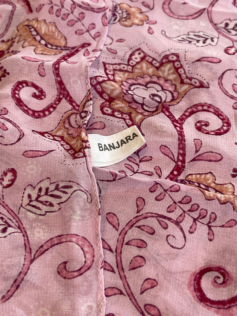 Thumbnail: Banjara Pink Flower Print Scarf