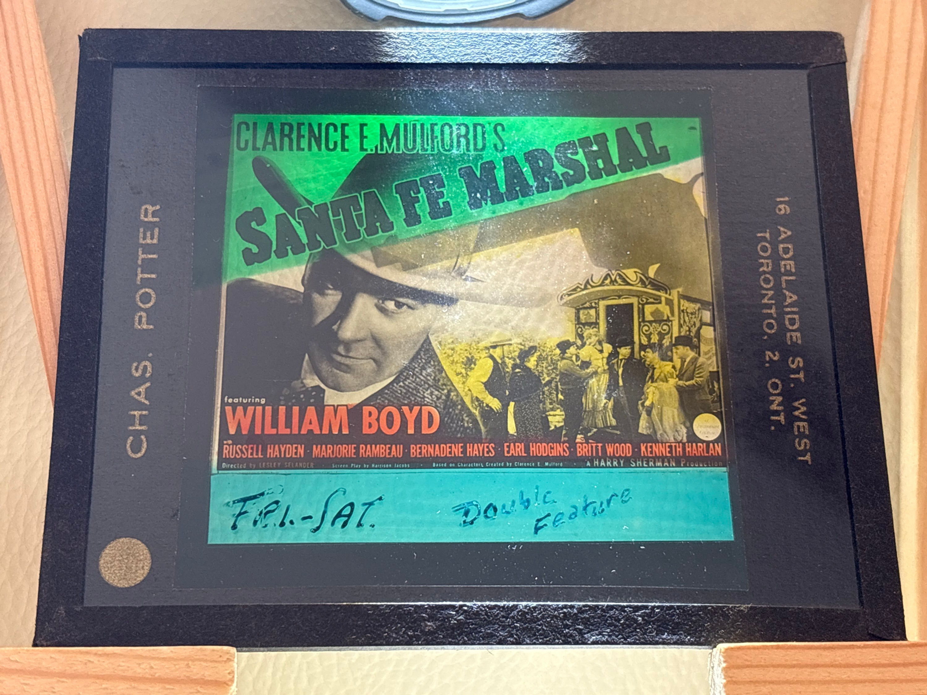 Original c.1940 William Boyd “Sante Fe Marshal” Lantern Slide- Hopalong Cassidy!