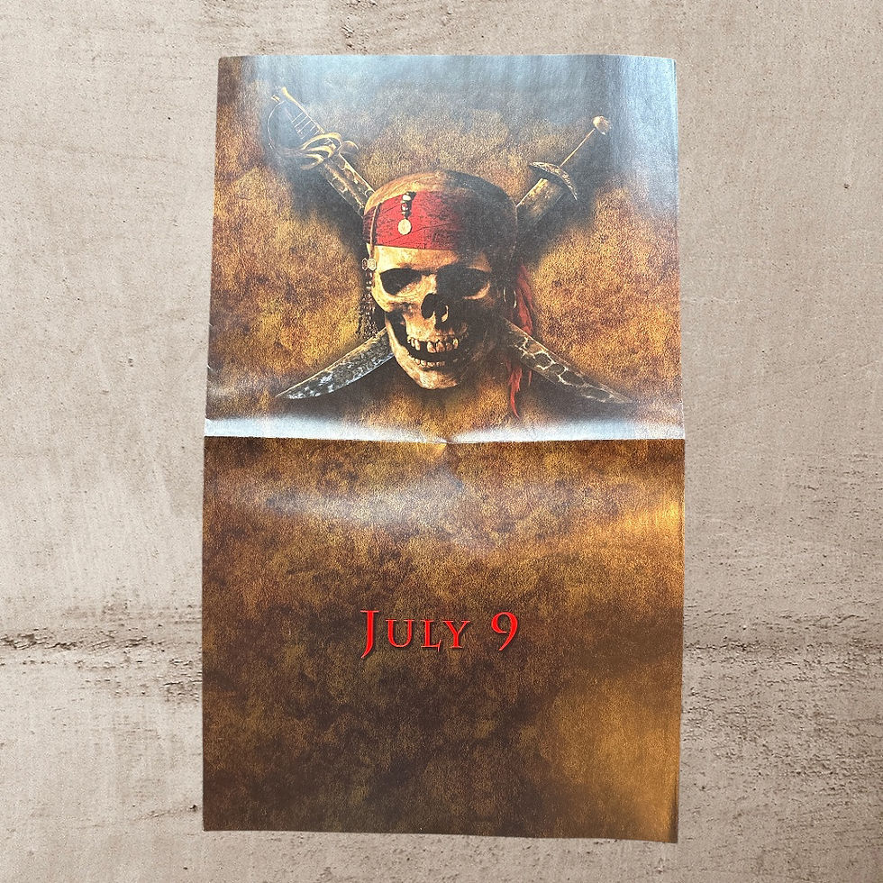Thumbnail: Large 2003 Pirates Of The Caribbean - Curse Of The Black Pearl Fold-out Poster!