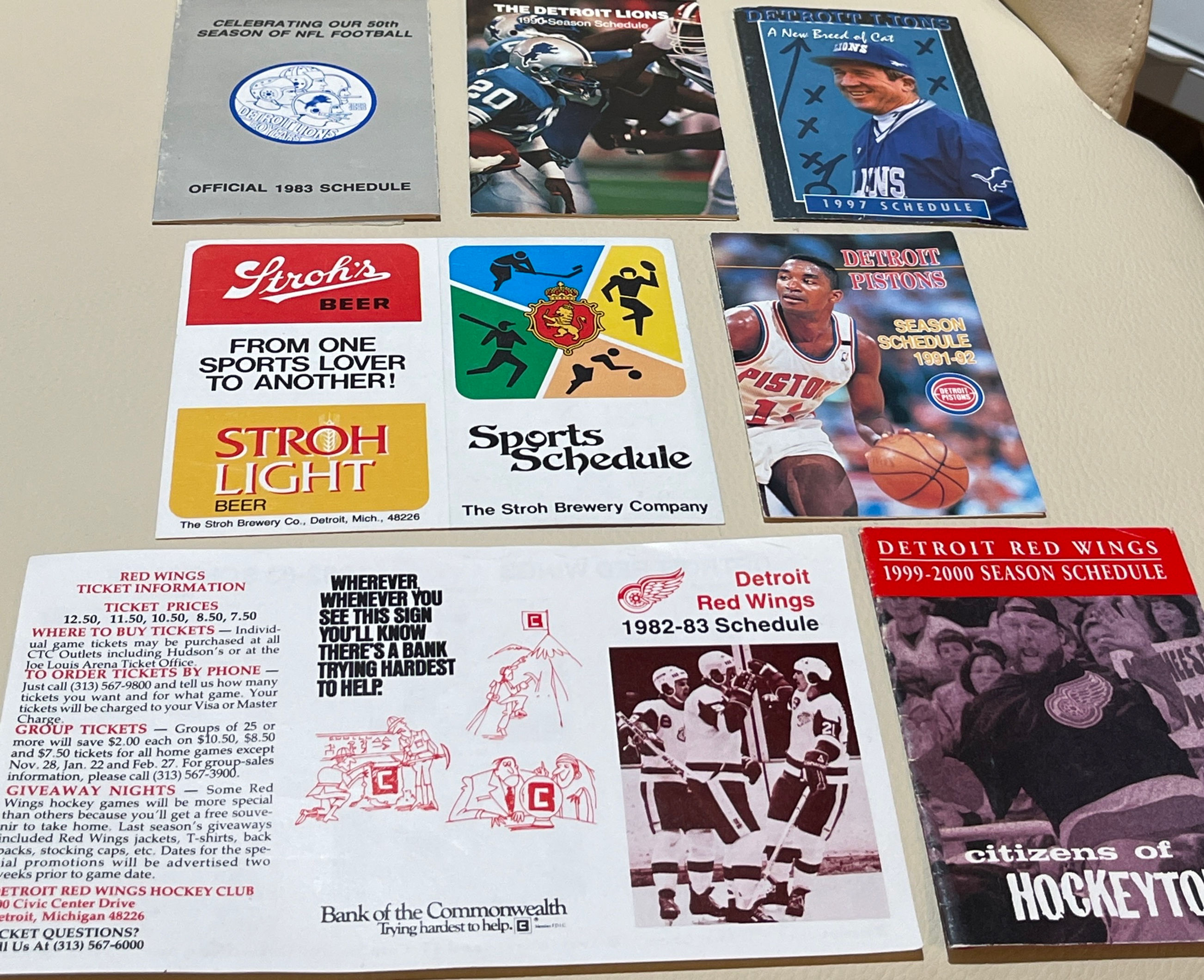 Vintage DETROIT CITY Sports Schedule Lot (7)!