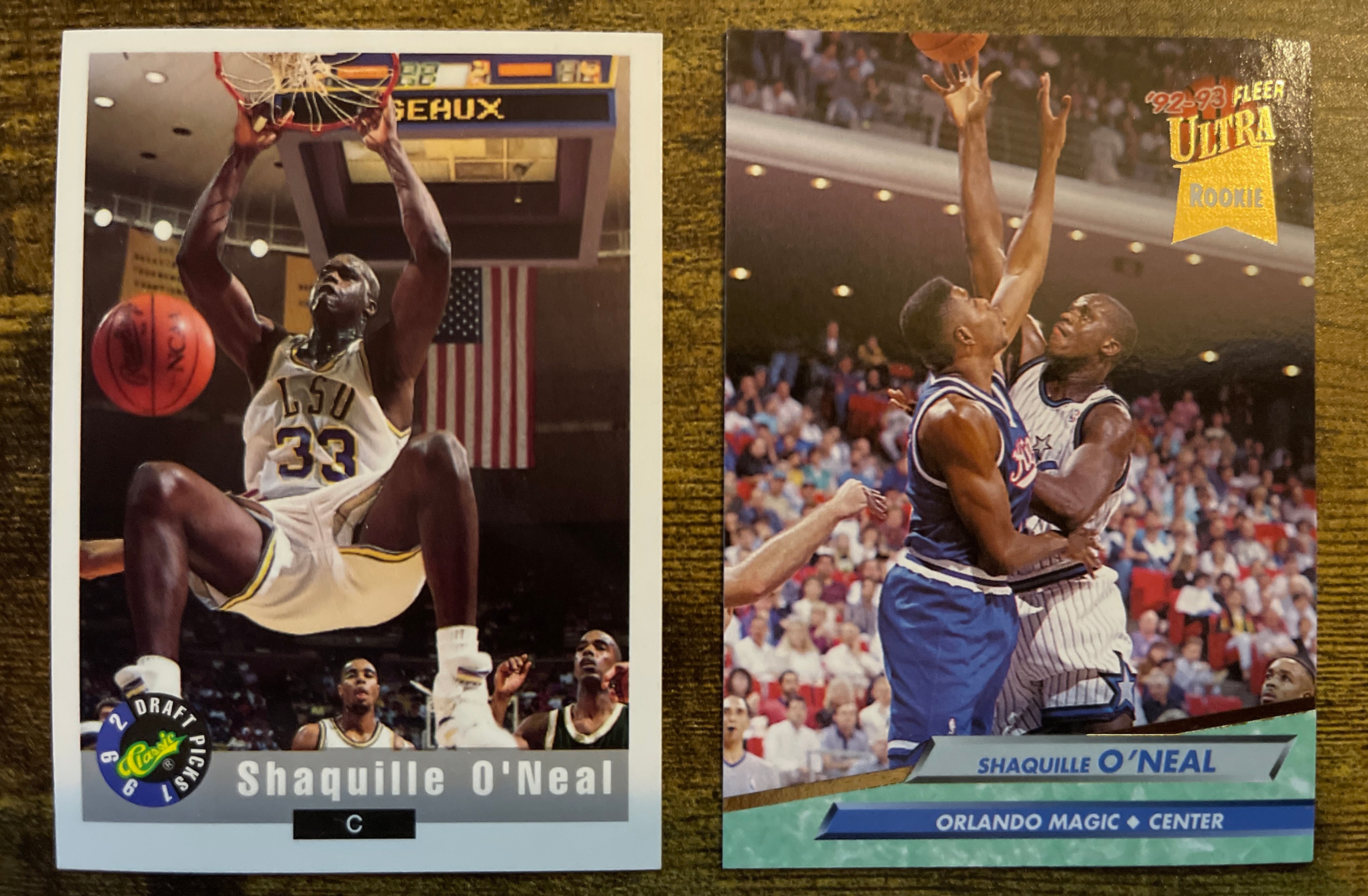 Two (2) 1992 SHAQUILLE O'NEAL Rookie Cards!