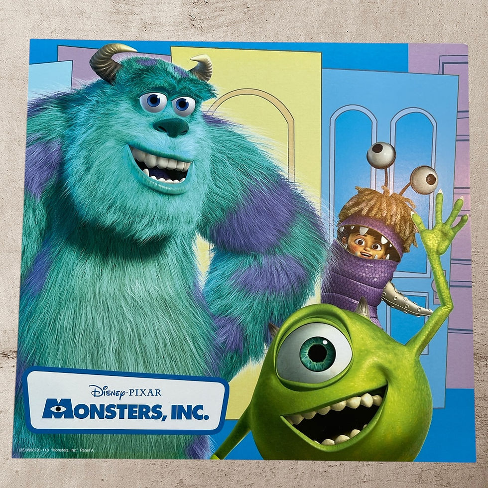 2001 Disney Pixar "MONSTERS, INC." 14x15" Display Panel!
