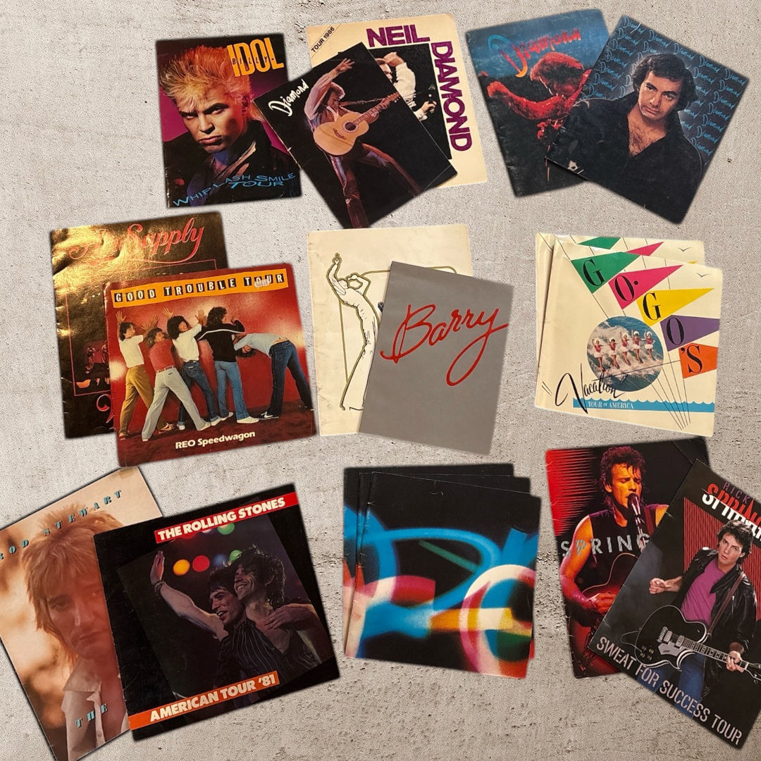 Huge 1970s-80s-90s Original Concert Book Lot - 18 total - Various Artists!
