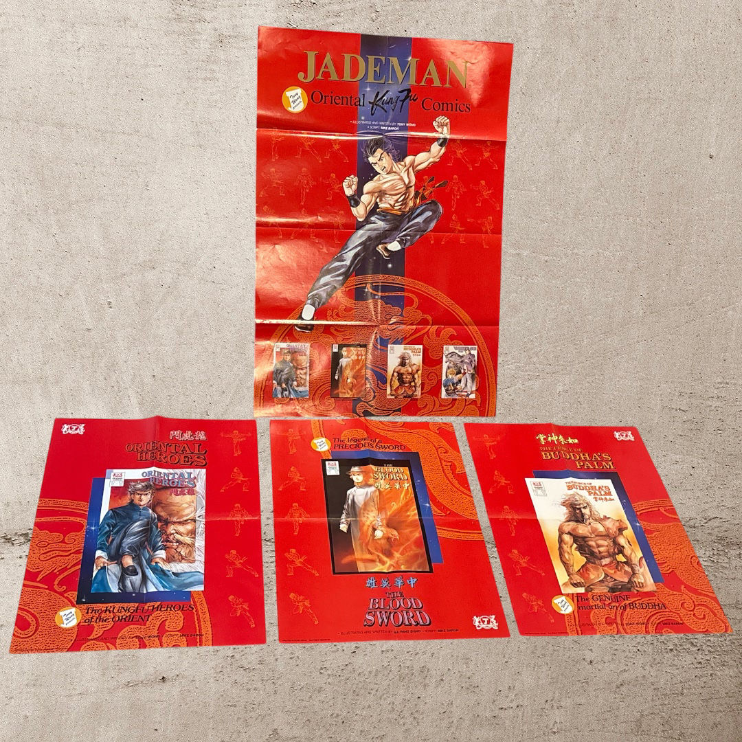 Jademan Kung Fu Comics Poster Lot (4) - One 20x30" & Three 15x20" – Hong Kong