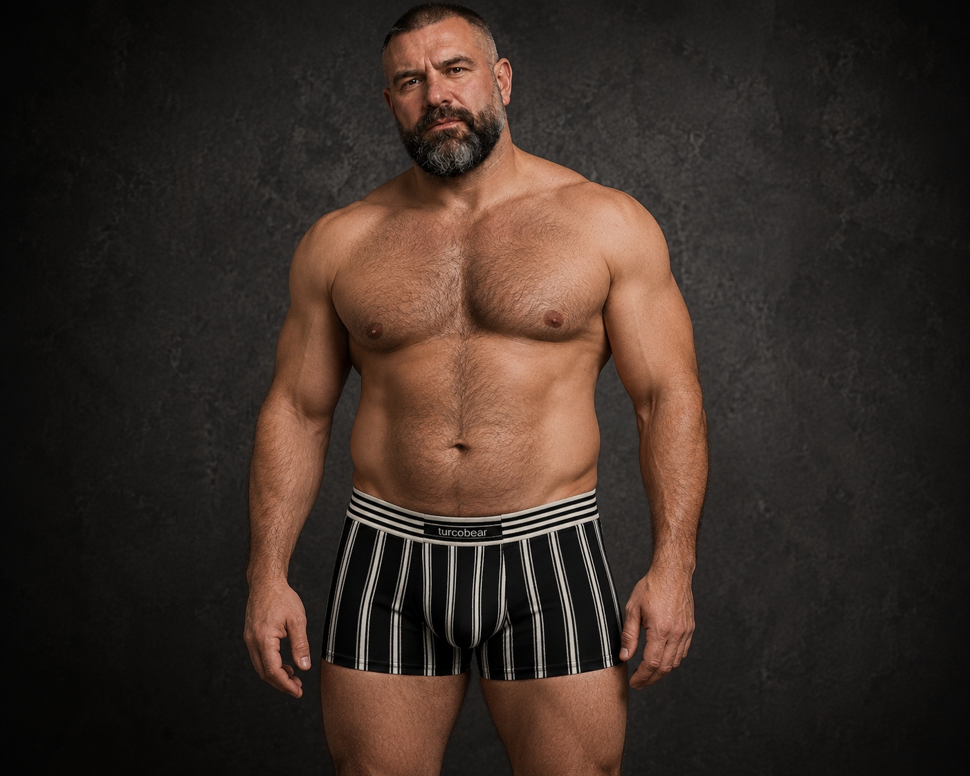 TurcoBear Black Stripe Boxer Briefs | Premium Men's Stretch Underwear