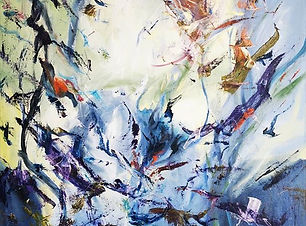 It's the story of an old blue painting w