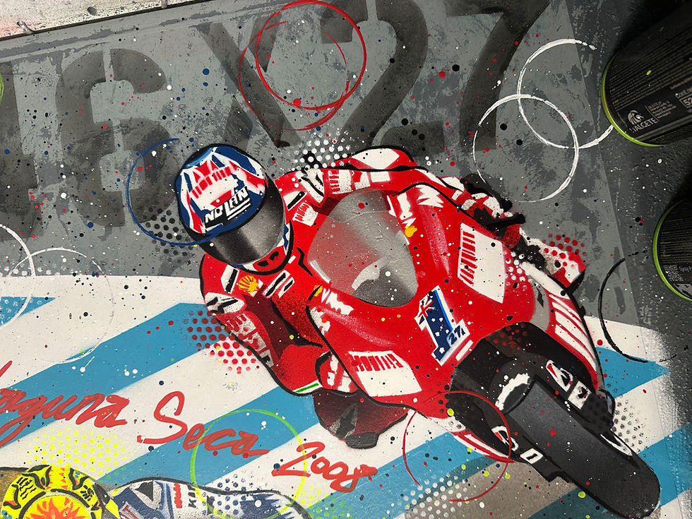Miniatura: Rossi vs Stoner. Laguna Seca 2008 - Graffiti Painting