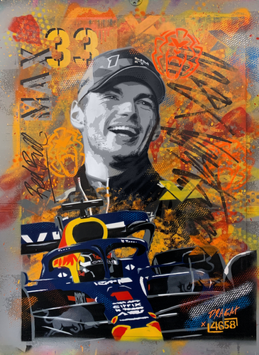 VERSTAPPEN - One off A1 sized graffiti painting | drautoart