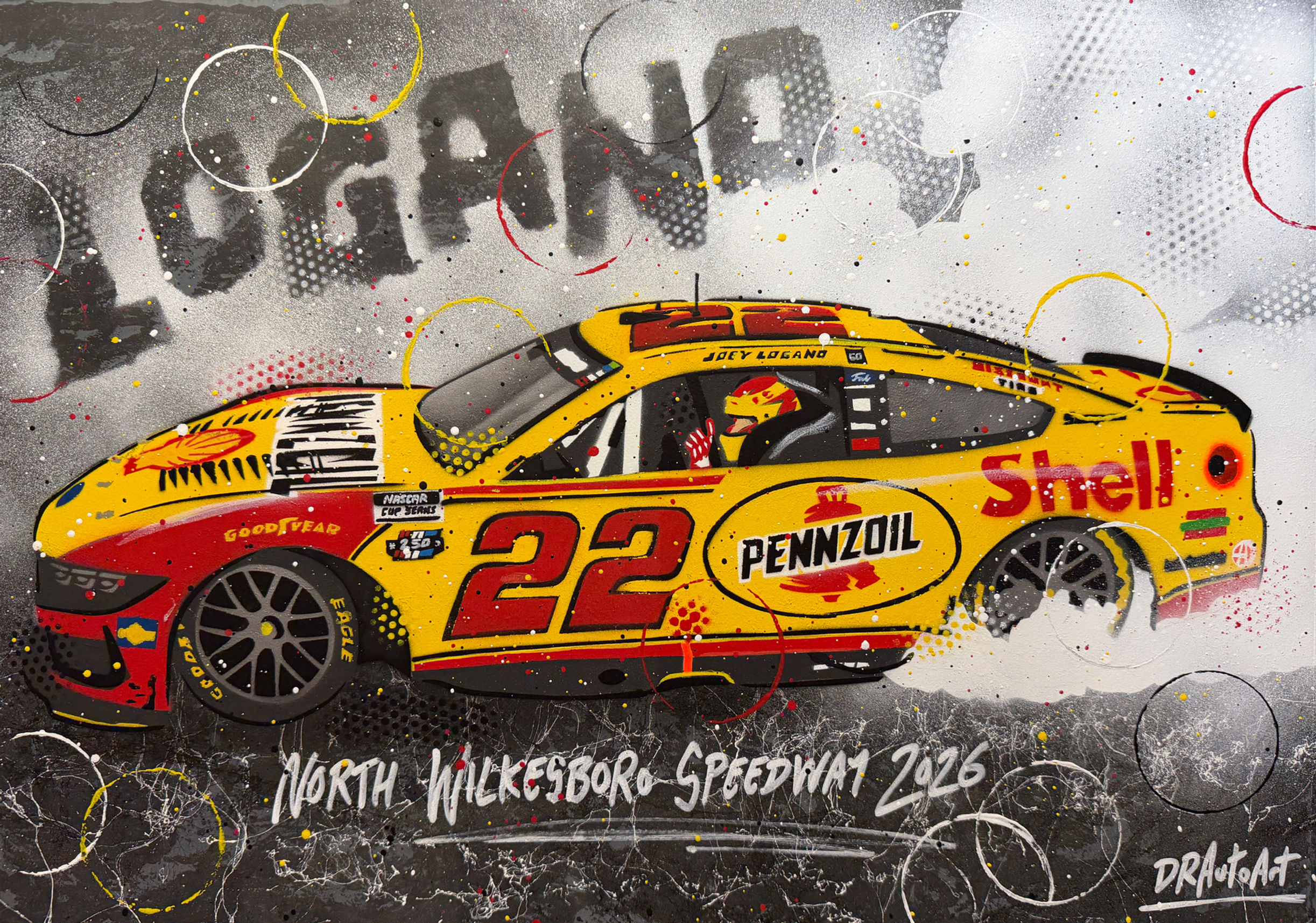 Joey Logano, North Wilkesboro 2026, NASCAR - Graffiti Painting