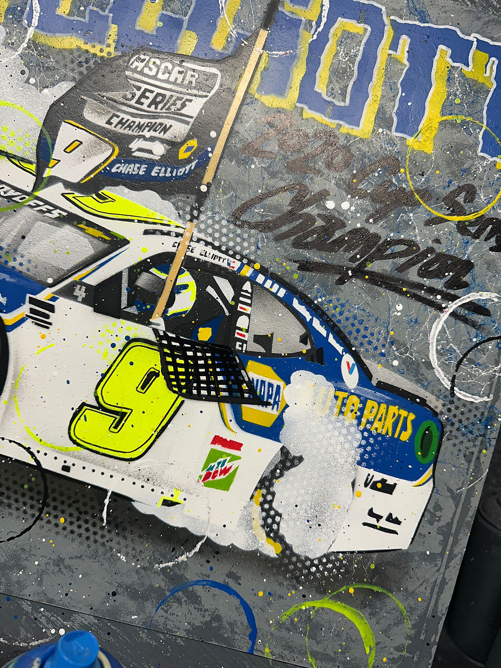 Miniatura: Chase Elliott, 2020 Champion, NASCAR - Graffiti Painting
