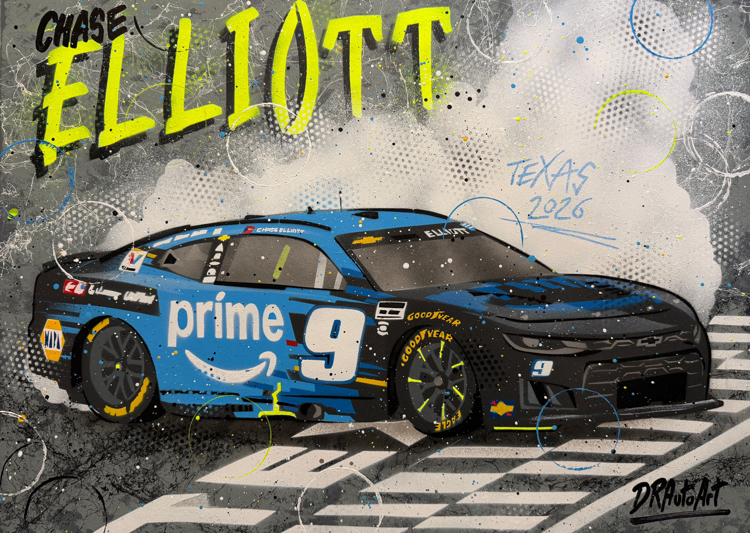 Chase Elliott - Texas 2026, NASCAR - Graffiti Painting