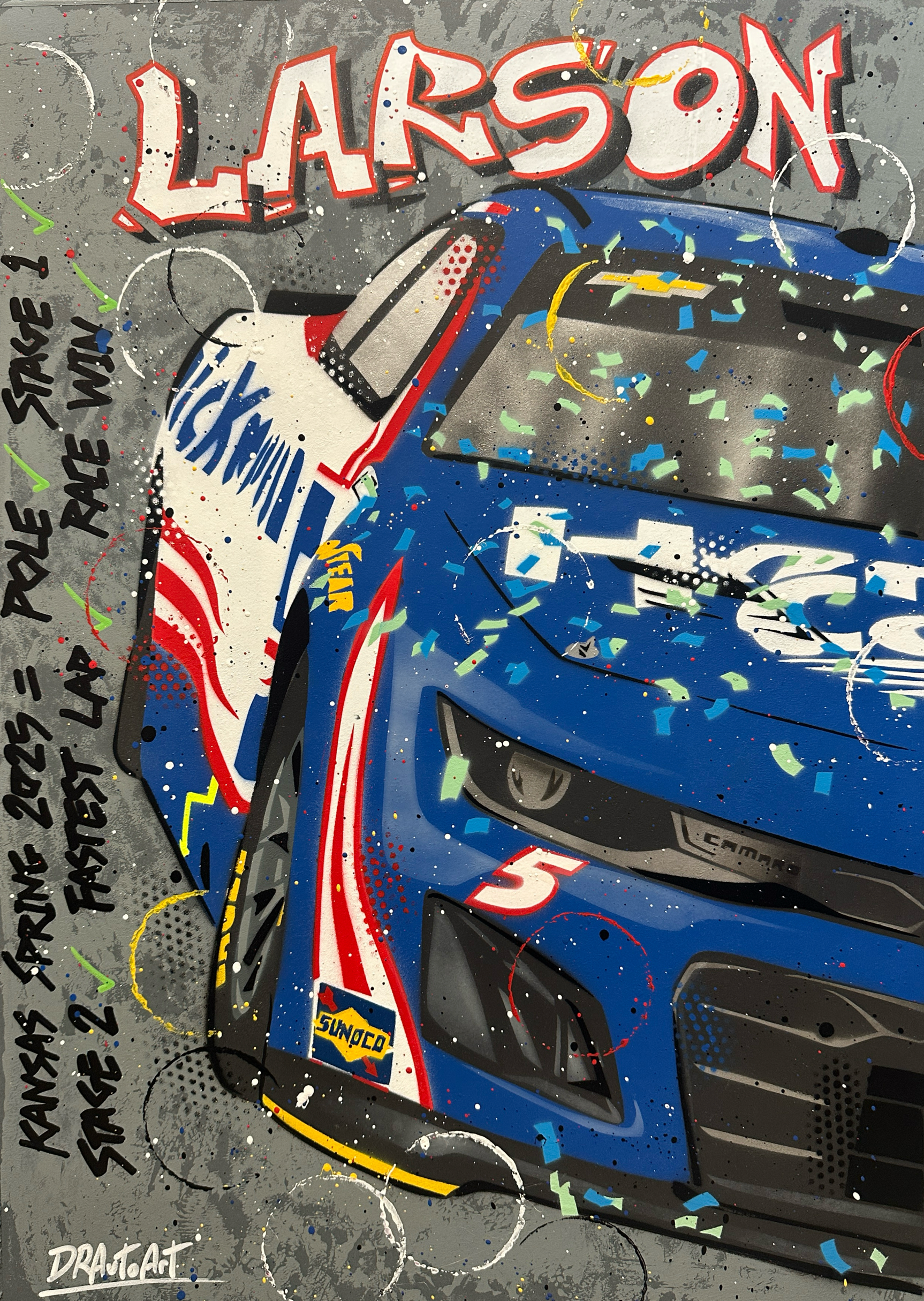 Kyle Larson, Kansas 2025, NASCAR - Graffiti Painting