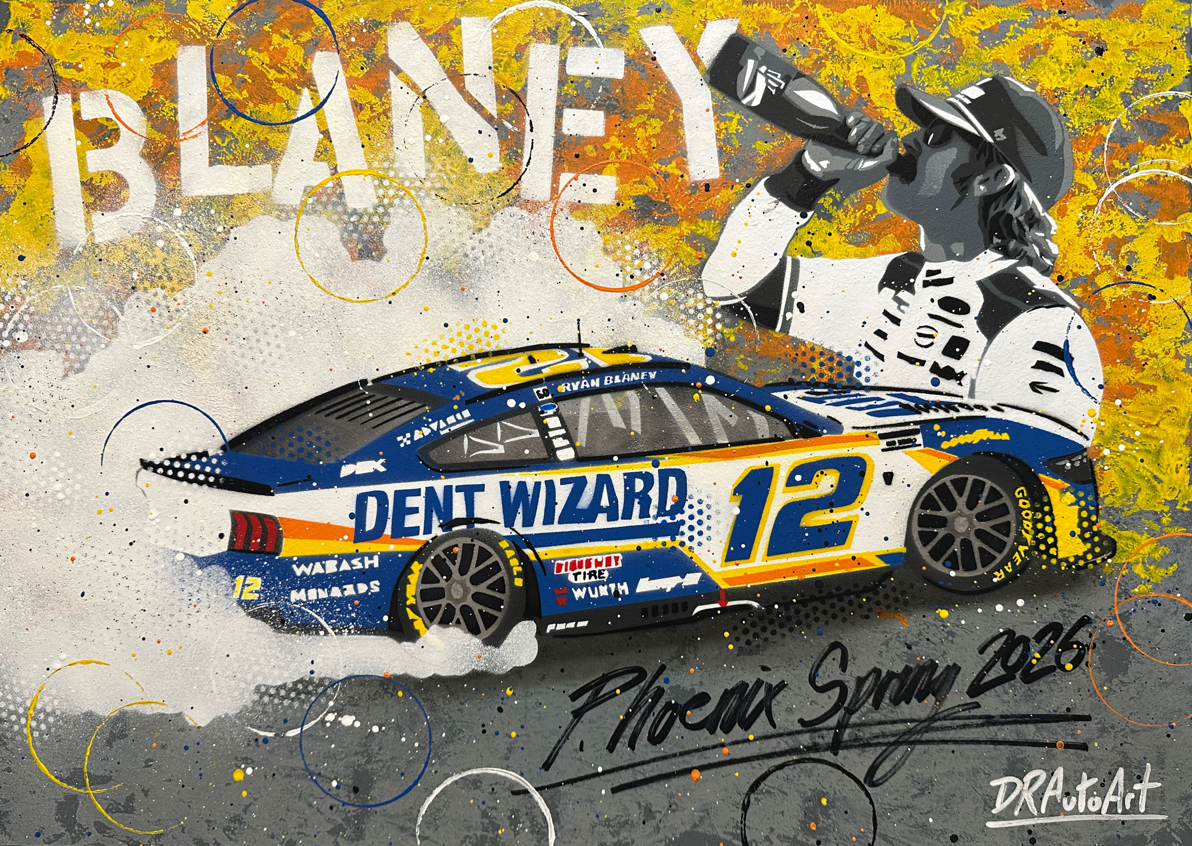 Ryan Blaney, Phoenix 2026 NASCAR - Graffiti Painting