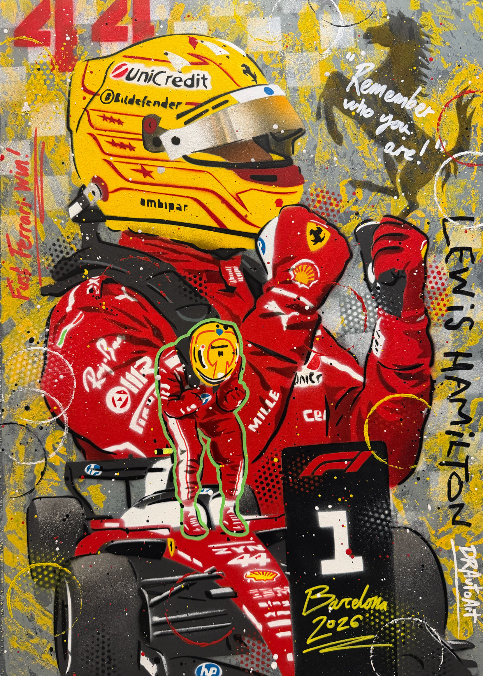 Lewis Hamilton, Barcelona 2026 - Graffiti Painting