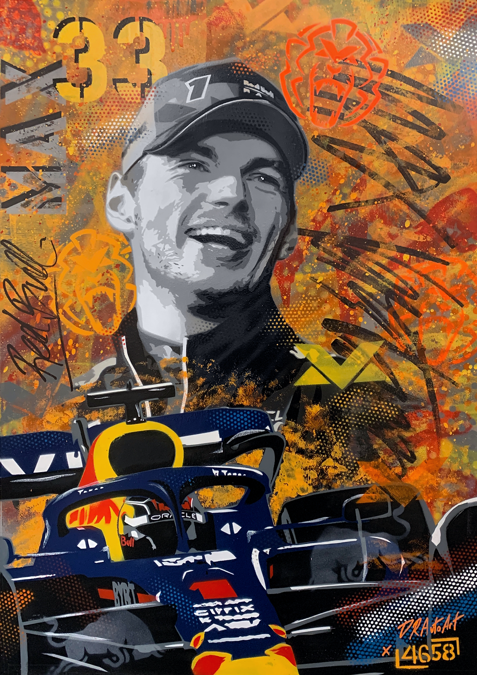 VERSTAPPEN - One off A1 sized graffiti painting