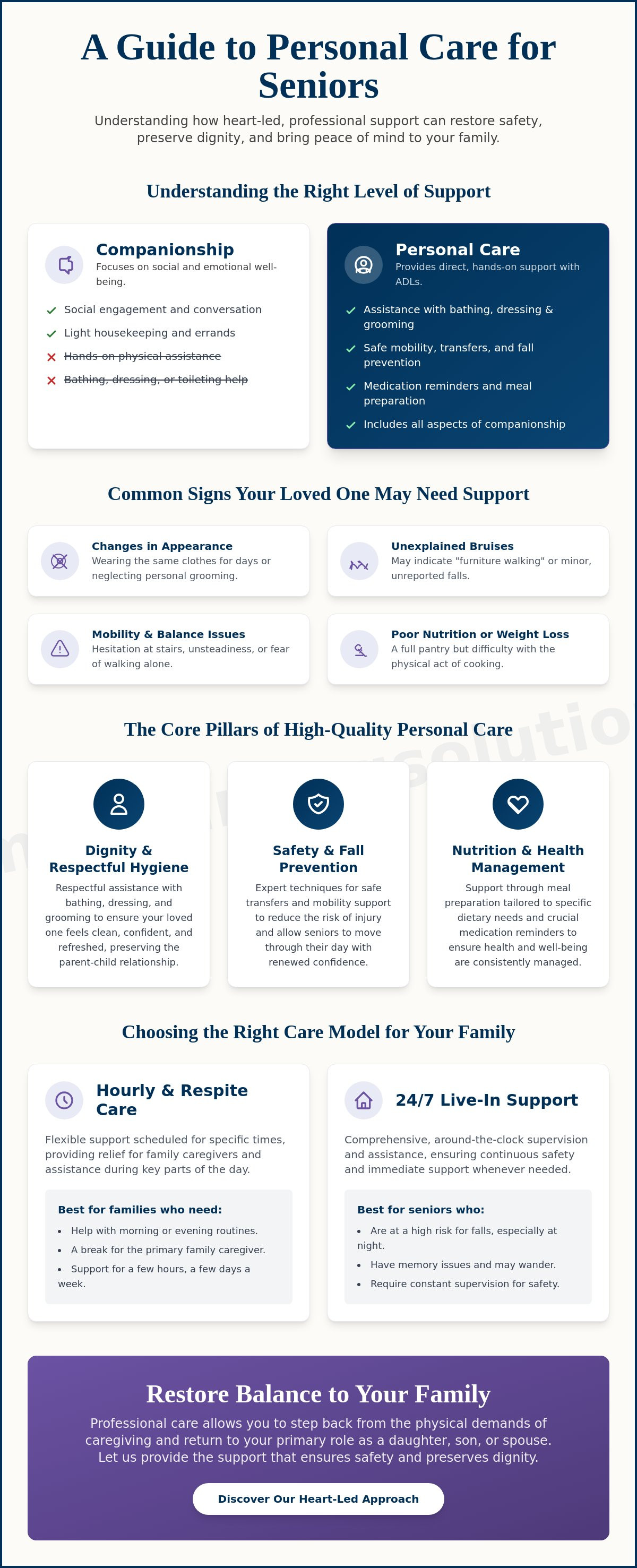 Personal care for seniors