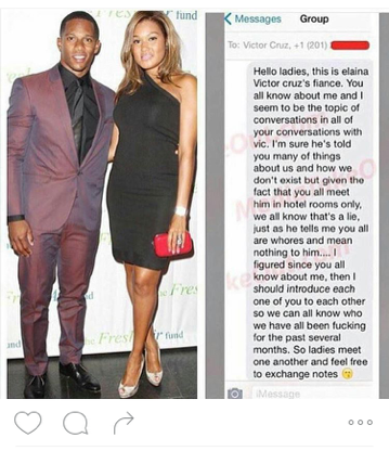 Victor Cruz Sends Nudes to his Side Piece