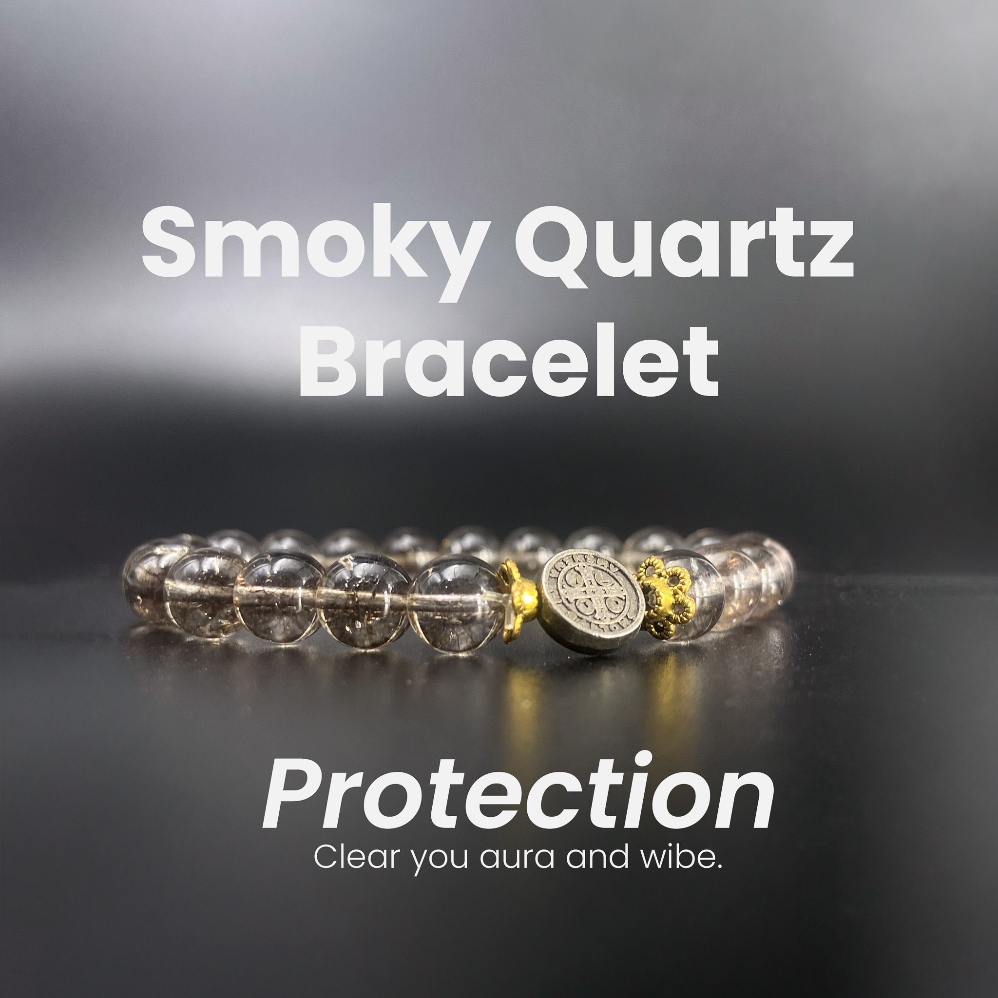 Smoky Quartz Crystal Bracelet for protection grounding and energy healing bracelet