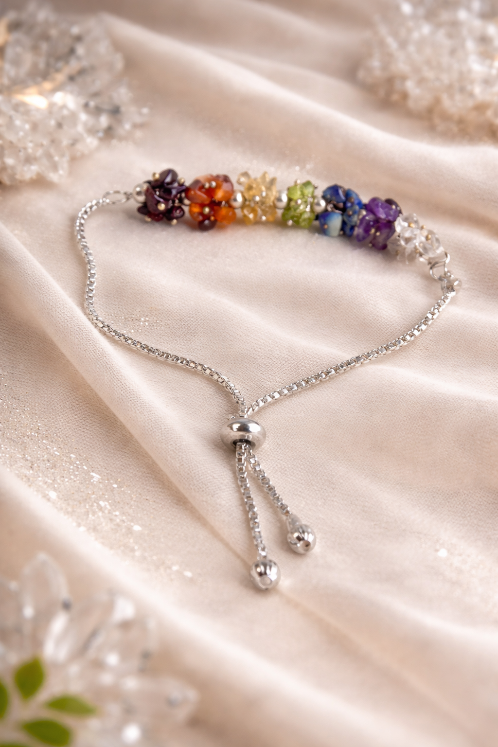 7 Chakra Crystal Bracelet – natural healing energy bracelet for chakra balancing and manifestation