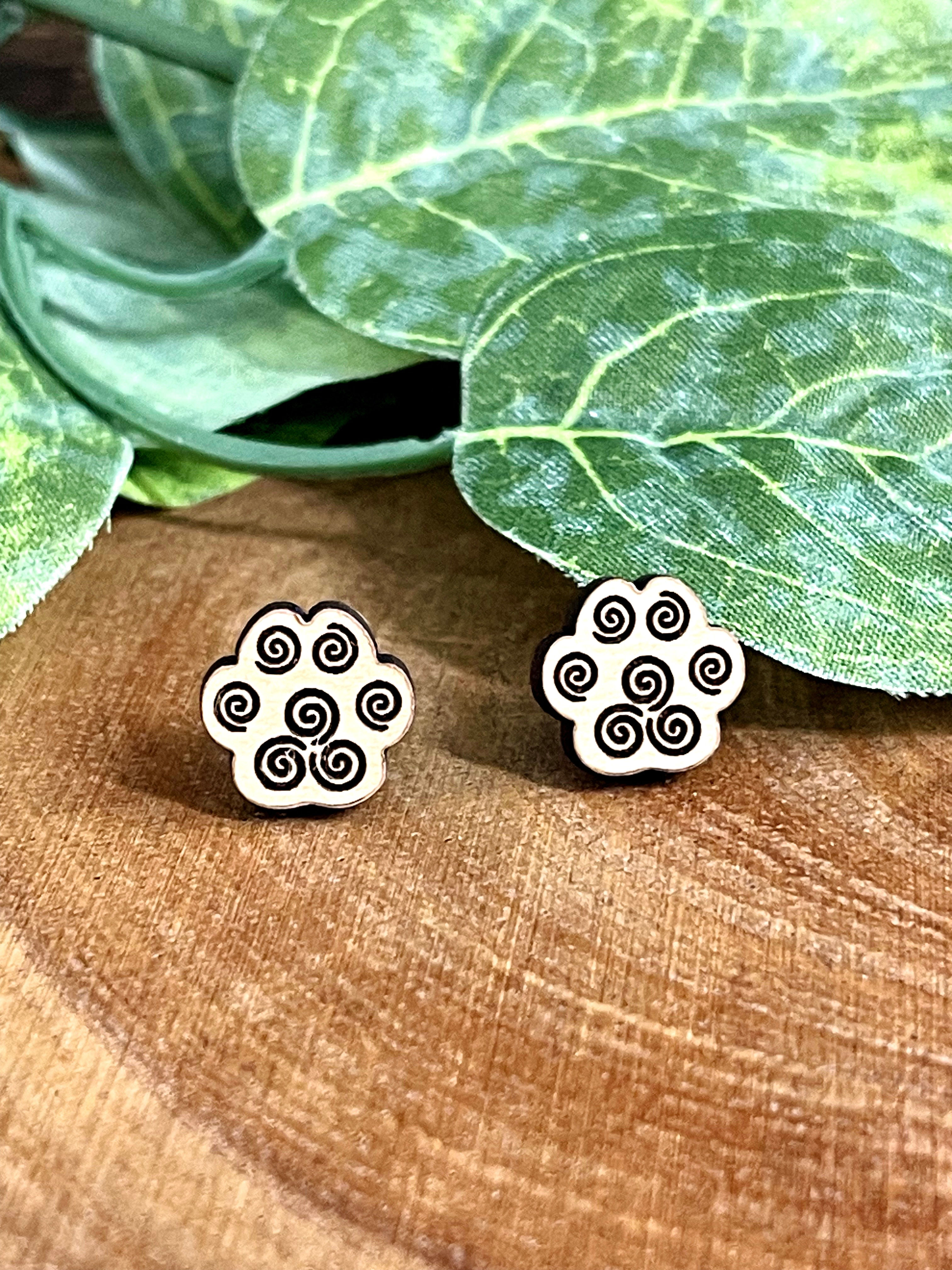Dog Paw (swirl)   earrings