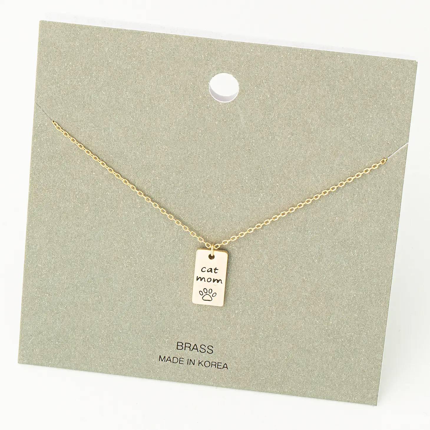 Cat MomTag Charm Necklace