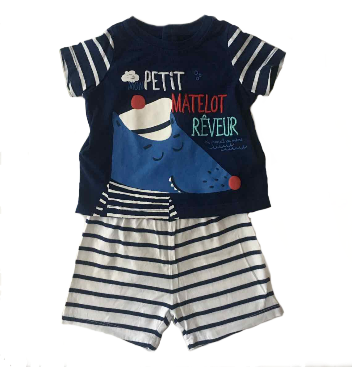 DPAM_SHORT+TSHIRT MATELOT_9M