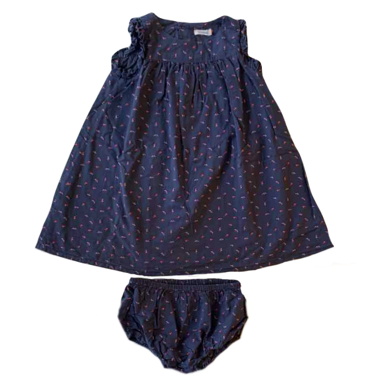 BOUTCHOU_ROBE+BLOOMER BLEU / ROUGE_12M
