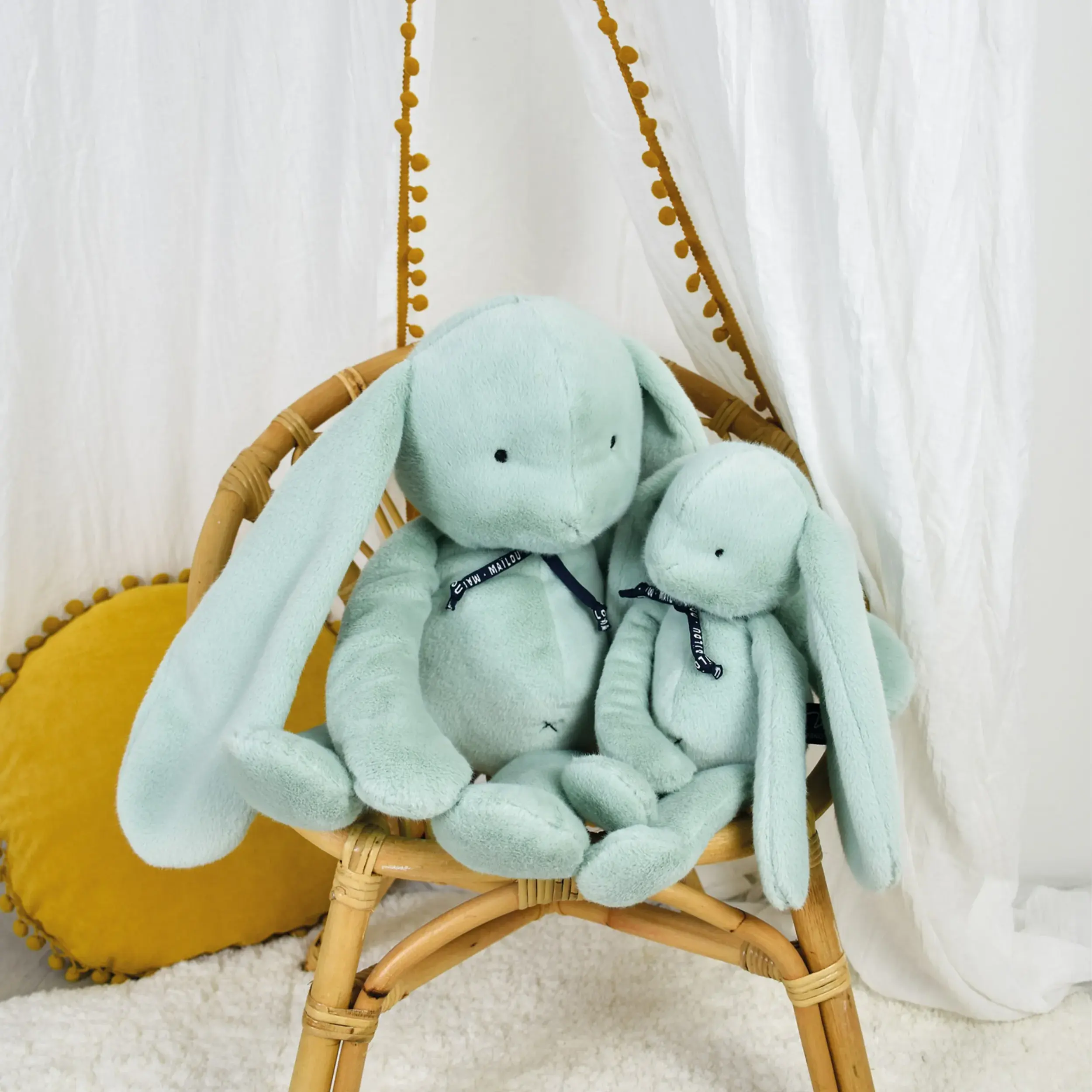 Peluche Lapin Vert d'eau