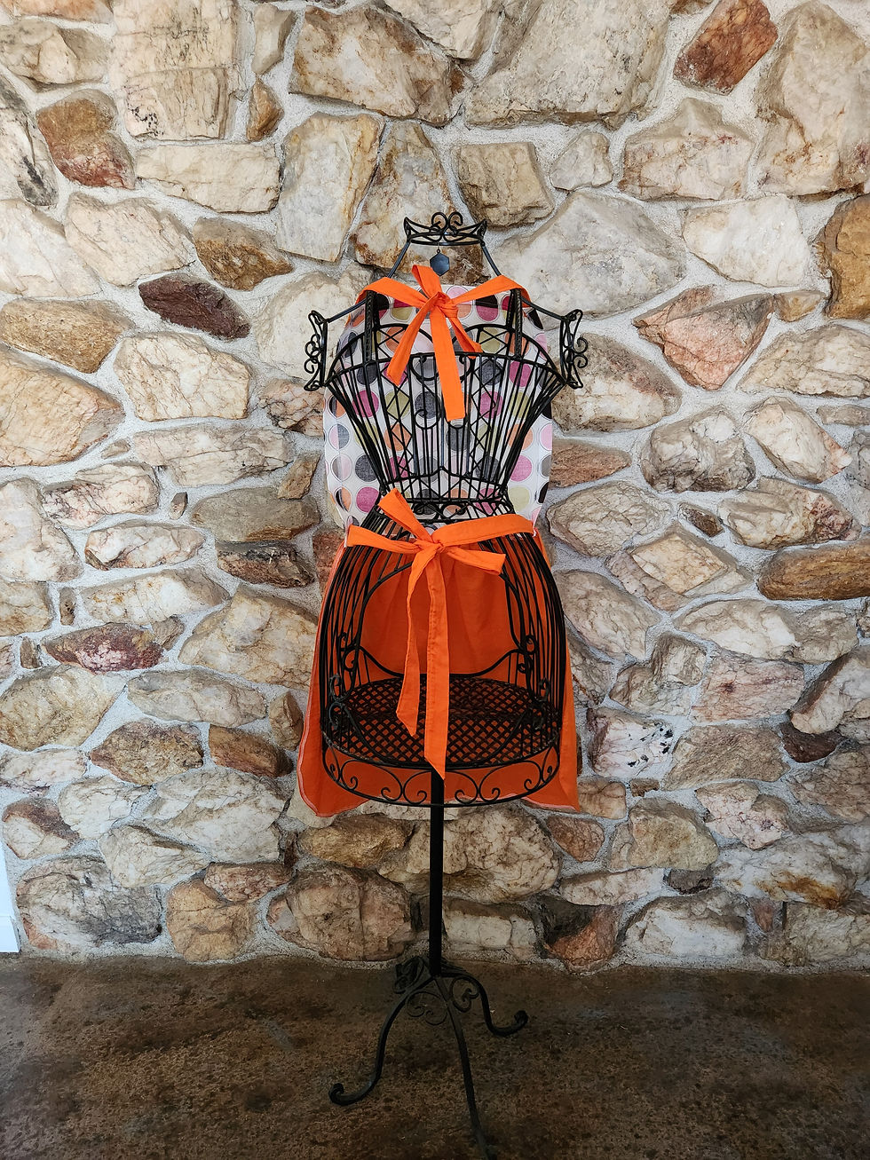 Thumbnail: Polka Dot & Orange Full Apron