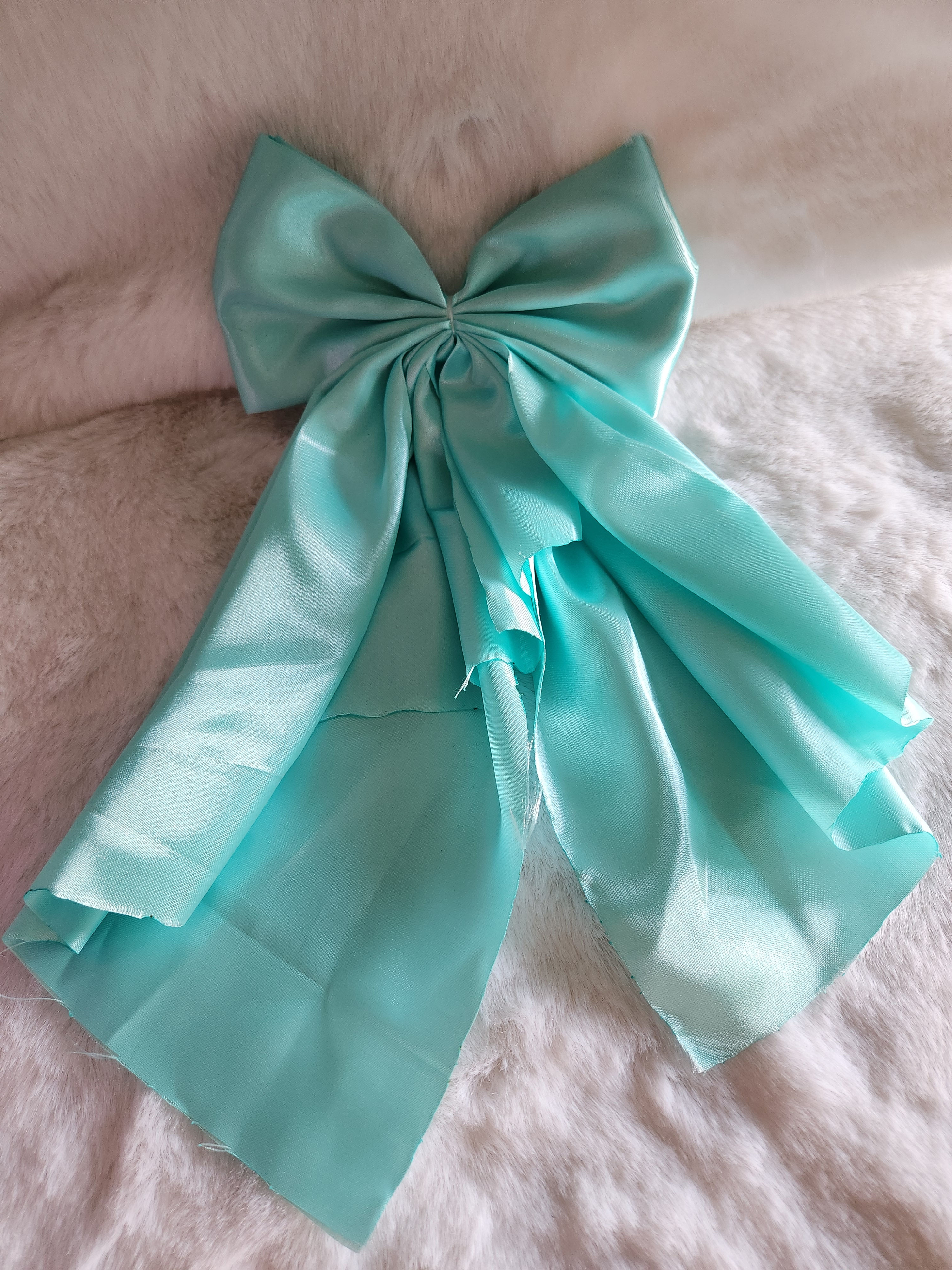 Turquoise Satin Bow