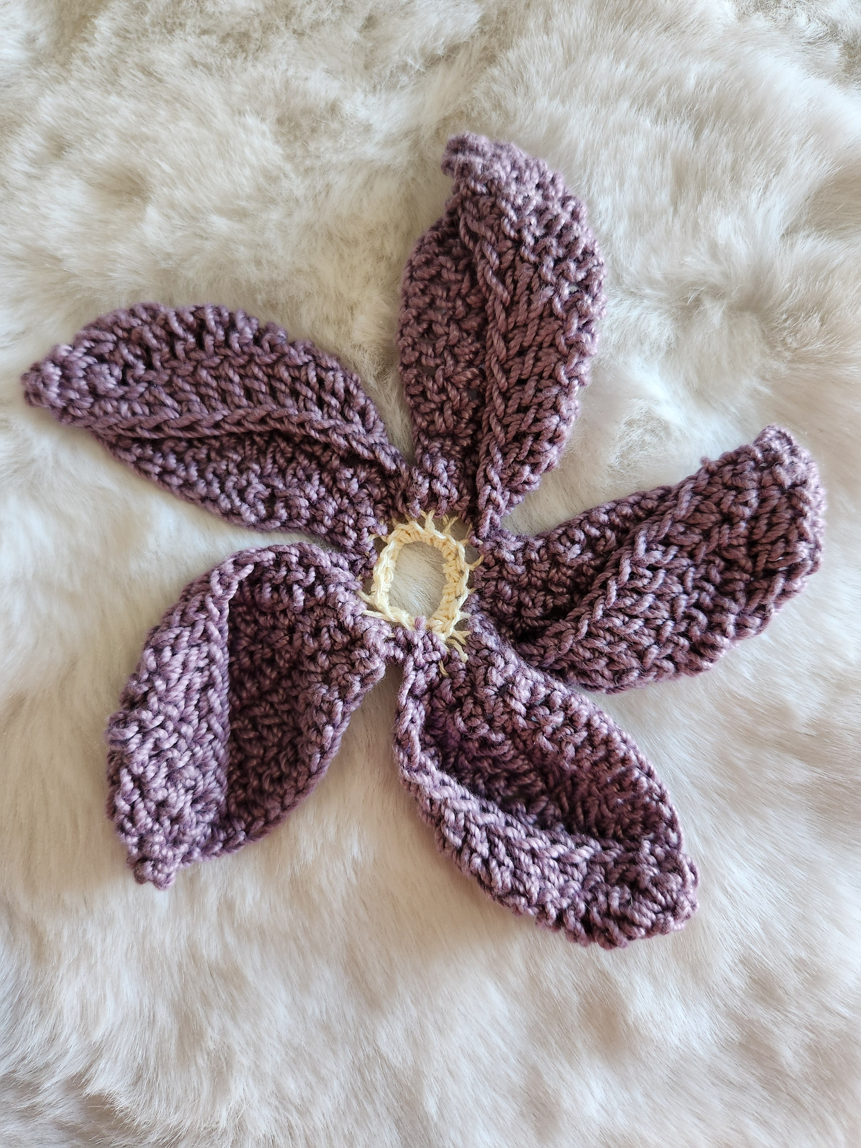 Purple and Cream Flower Motif