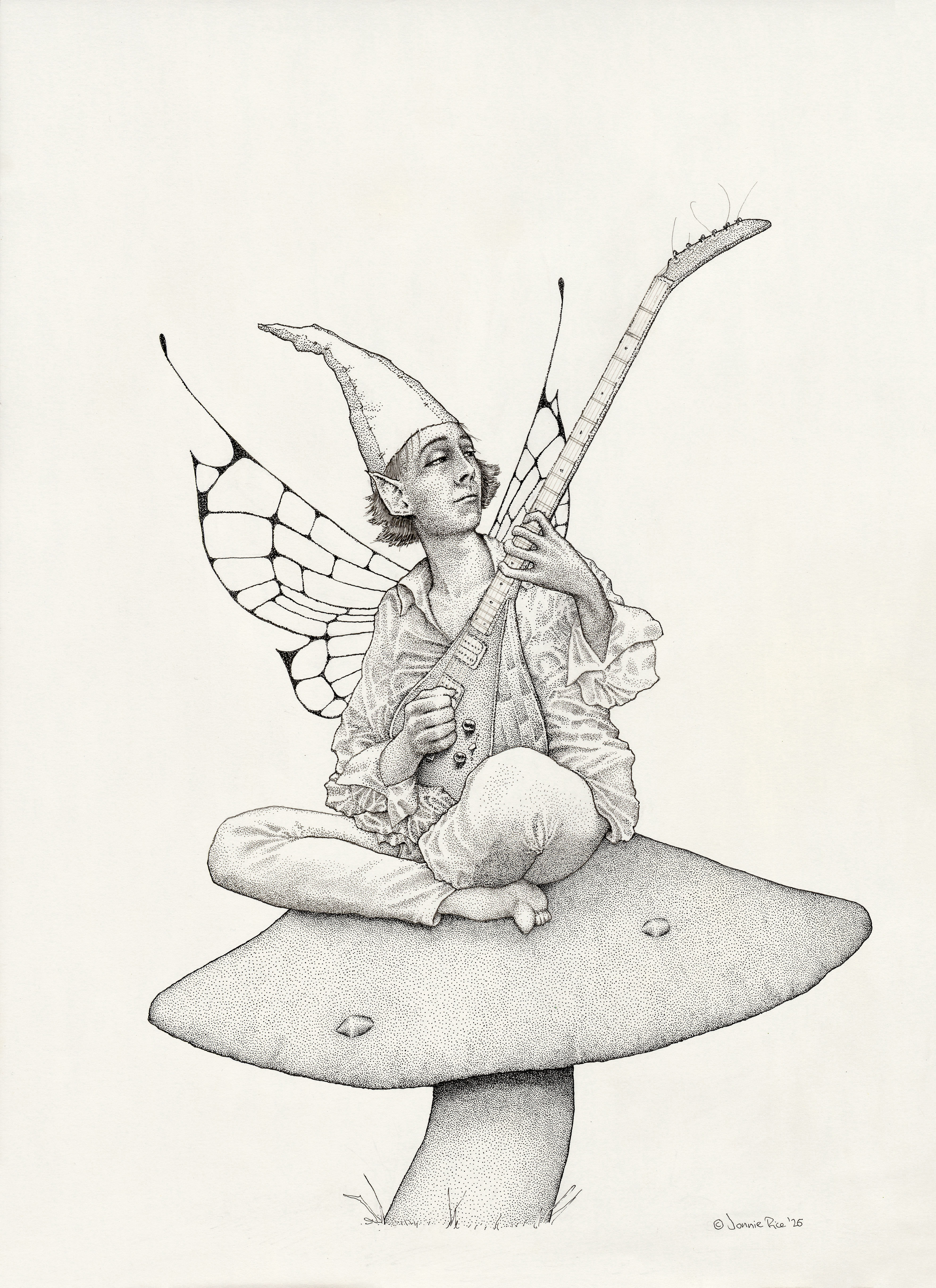 Bouzouki Playing Fey on Mushroom