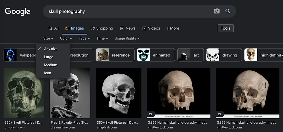 Search strictly for high resolution images online. Images should have even distribution of lights and darks. Contrast is key in creating depth and a focal point.