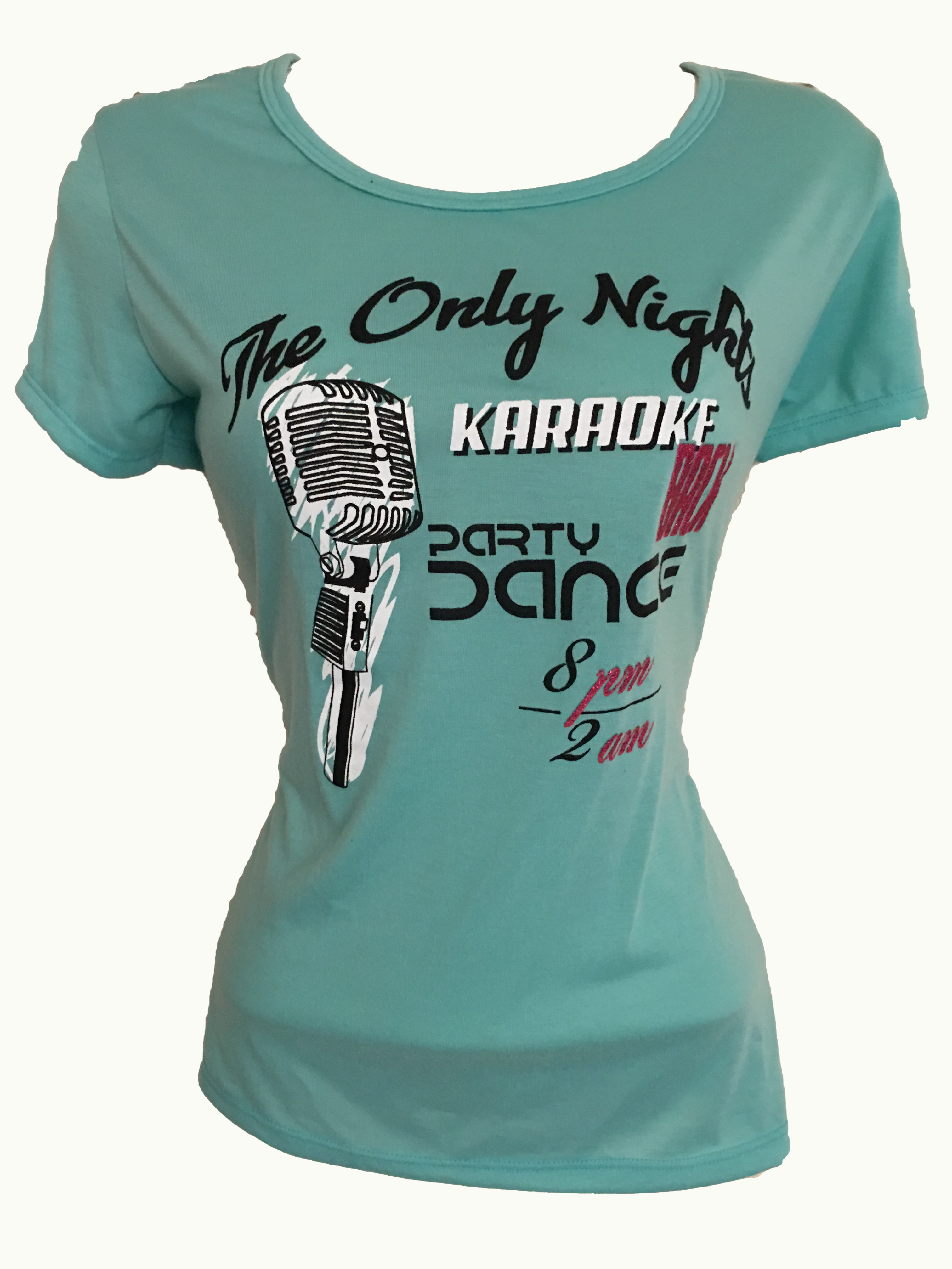 Playera azul cielo estampada Talla: XL
