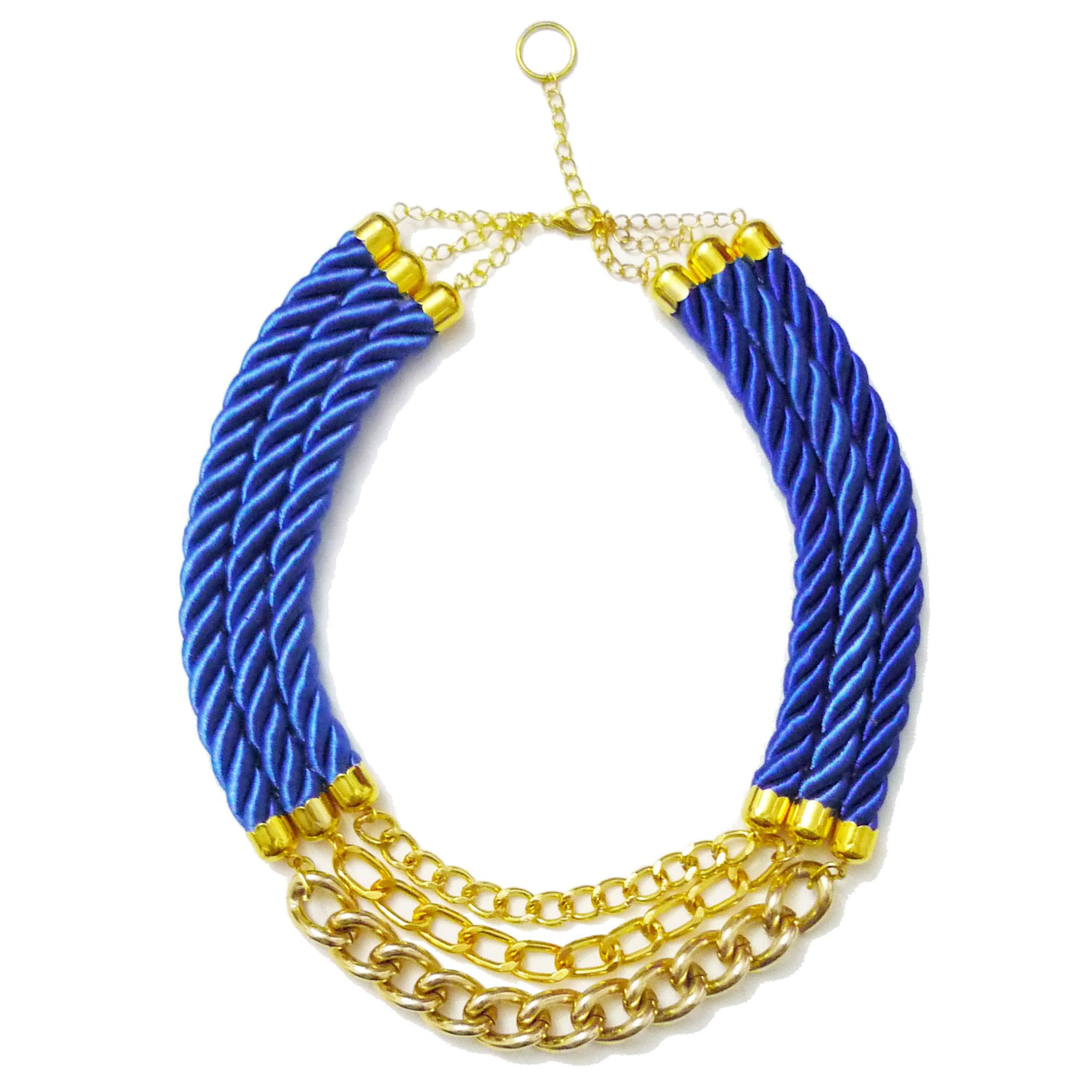 Collar azul/dorado