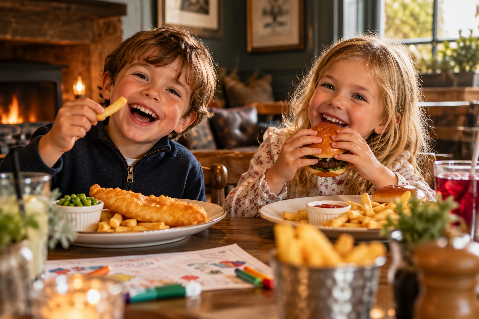 Kids enjoying there £2.50 meal