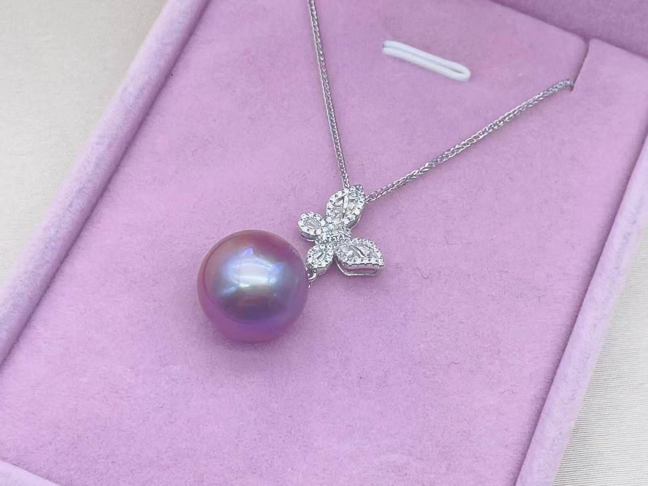 S925 Sterling Silver Exquisite Butterfly with Pink Pearl 