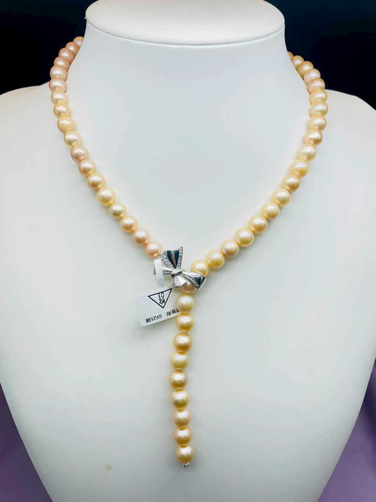 S925 sterling silver, 50cm, 8-9mm natural freshwater pearl