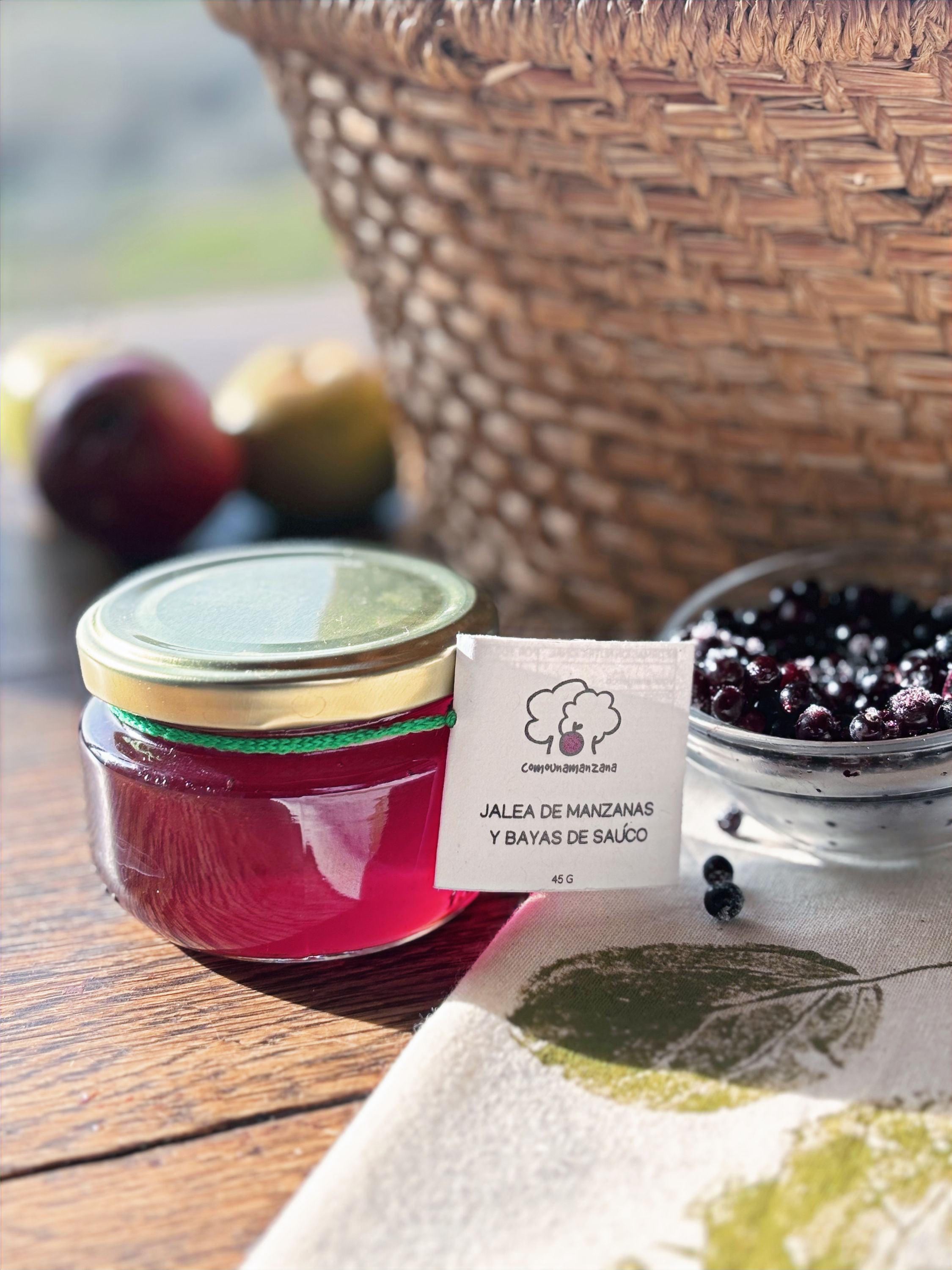 Jalea de manzanas y bayas de saúco ecológica